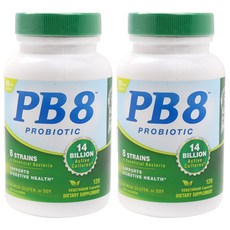 뉴트리션나우 PB8 프로바이오틱 140억 베지테리안 캡슐 글루텐 프리, 2개, 120정