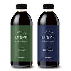 부드러운 2 000ml 콜드브루 올바른 기준 더치커피 원액 올바른커피 1+1 대용량, 1L, 1개입, 1개