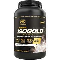 PVL Gold Series - 100% Whey ISOGOLD Sport Premium Protein Isolate Shake Mix 2 LB Vanilla Milkshake, 2 Pound
