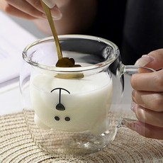물맺힘없는 이중 유리컵 250ML 이중유리잔 유리물컵, 1개