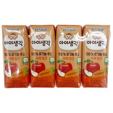 파스퇴르아이생각100%유기농주스(사과당근) 125MLx4입롯데푸드(주), 4개, 125ml - 파스퇴르아이생각