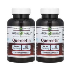 어메이징 뉴트리션 케르세틴 퀘르세틴 브로멜라인 베지 캡슐 120정 Quercetin 2통, 2개