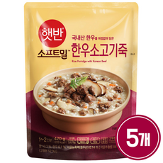 비비고 한우 소고기죽, 420g, 5개