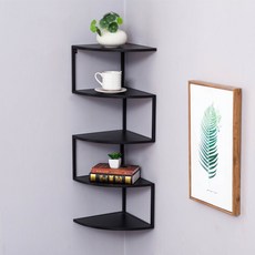 유니크 디자인 벽걸이 선반 코너형 7단 5단 틈새선반, 5단블랙