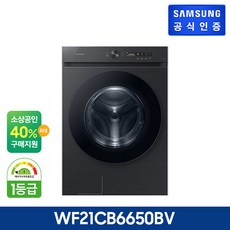 삼성 BESPOKE 그랑데 세탁기 AI 21 kg 블랙캐비어 WF21CB6650BV