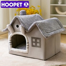 강아지 침대 쿠션 방석 HOOPET VIP 링크 애완 동물 집 접이식 고양이 수면 개 이동, 17.Brown Bear - L, 1개