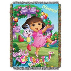 Nickelodeons Dora the Explorer Celebrate Dora Woven Tapestry/1263650, 상세내용참조