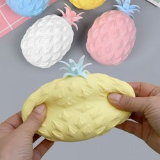 자광 말랑이8세 파인애플1p 과일 주물럭 모찌 장난감 촉감놀이 마시멜로우 토이 모지, 흰색