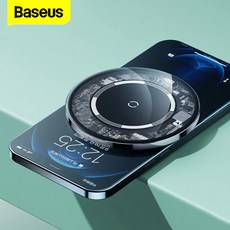 베이스어스 15W 아이폰12 맥세이프 고속무선충전패드, 투명