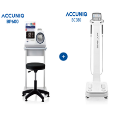 아큐닉 ACCUNIQ BP600 자동혈압계 + BC380 체성분분석기 / 혈압계 의자 + 테이블 제공 / 메디터치 키오스크 연동 가능, 1개