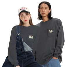 그랜피니 남녀공용 롱슬리브 슈퍼 펭귄 포켓 긴팔 티셔츠 GFPT01