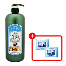 아임세레느 올리브 바디워시 산뜻 대용량 1500ml + 클렌징티슈 2개, 1개