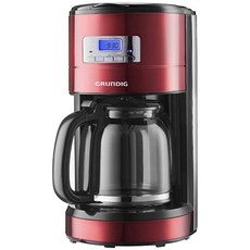 Grundig KM 6330 Coffee Machine Red Sense Digital Clock Programmable Start Time Metallic Red Single, 12 Tassen_Single