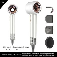 헤어 리프리스 슈퍼 드라이어 개인 케어 스타일링 음이온 도구 일정한 전기 220V, [05] White 4 Parts, EU, White 4 Parts