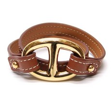 [뉴욕명품] Hermes(에르메스) 팔찌 금장 샹달 브라운 더블 스트랩 레더