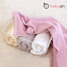베이비앙 국내산 무형광 심볼라인 순면 신생아 유아 아기목욕타올 270g