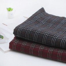 짱패브릭 코펜 선염기모체크-2color 원단 패브릭#, 버건디