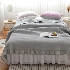 순면고밀도워싱피그먼트침대패드스프레드레이스 TOP01