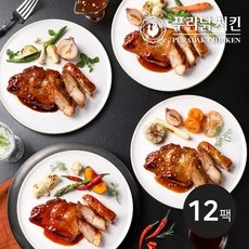 [푸라닭] 닭다리살 스테이크 130g 4종 혼합 12팩, 혼합 12팩(매콤3/파불로3/블랙3/갈릭3), 12개