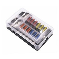 데일리쇼핑 자동차 12구 접지형 휴즈박스 단품퓨즈 홀더 전선 튜닝 DIY 캠핑카 차량 화물차 소켓 케이스, 6개