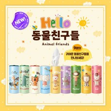 슬림티슈 헬로우_동물친구들 / HELLO_동물친구들 / 유치원준비물 학교준비물 등원준비물 어린이집선물 입학선물 팝캔티슈 새학기준비물, 1세트, 9개입