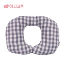 해피코튼 아기 목쿠션 자동차 유모차, 1개, 파스텔체크 블랙