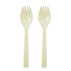 일회용 스포키 포카락 스푼 포크 일체형, 1개, (개별포장)아이보리, 2000개입