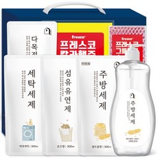 오늘의쉼표 세제 선물세트 답례품 생필품 60호 (주방세제 + 액체세탁세제 + 다목적세정제 + 주방행주 + 섬유유연제 + 수세미), 1개
