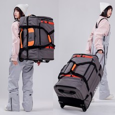 스노우보드휠백 백팩 대용량 엣지백 보드백팩 캐리어, 라이트 그레이 핑크 100L