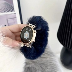 범용 오토바이 전자 액세서리 교체 하트 토끼 플러시 시계 밴드 구글 GT4 JiaMi용, 자정 파랑 + 18mm, 1개