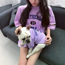 강아지 견주 커플룩 티셔츠 여름 보더콜리 트윈룩 소형견 애견 진돗개 가을 개플룩