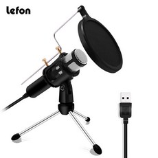 Lefon 전문 마이크 콘덴서 컴퓨터 노트북 PC USB 플러그 스탠드 스튜디오 Podcasting 녹음 Microfone 가라, 01 CHINA_01 Silver