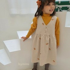 미미 여아 겨울 브이넥 코듀로이 원피스