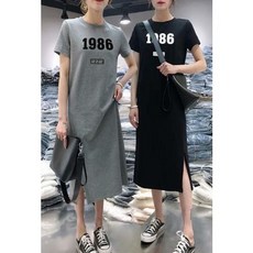 셀러허브 여성패션 반팔 롱원피스 홈웨어 박시 실매복 원피스티 s-01b