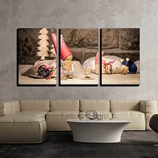 wall26 - 3 Piece Canvas Wall Art - Concept Santa Claus with Pr (24" x 16" x 3 Panels Artwork - 22), 본상품