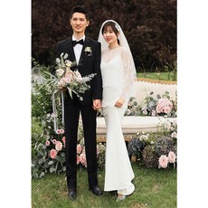 해외배송 리엘라노 프렌치 라이트 웨딩 드레스 2020 새 신부 후행 간단한 여행 촬영 드레스