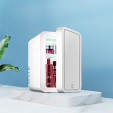 8l 미니 메이크업 스킨 케어 냉장고 휴대용 화장품 냉장고 소형 유리 패널 led 라이트 220v 따뜻한 냉동고 홈 자동차 사용 우리를 8리터 스퀘어 화이트