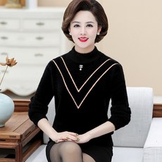 마담 엄마옷 겨울 가을 여성 밍크 털 두꺼운 상의