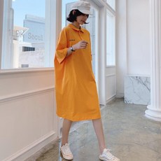 상체비만코디 아줌마큰옷 여성 롱 원피스 빅사이즈
