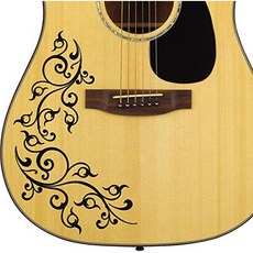 ZAWS Pro Acoustic Floral Swirl Guitar Decal Black Wall Decal/14346369, 상세내용참조