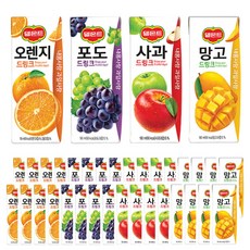 메리박스 190mlx32개 혼합맛 델몬트 드링크 01 오렌지+망고+사과+포도, 1세트, 190ml