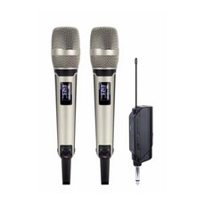 휴대용마이크 범용 무선 UHF 스마트폰 컴퓨터 팟캐스팅 브이로그 유튜브 노래방 판매 SKM9000 신제품, 7)2 mics black