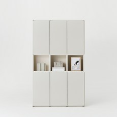 한샘 샘 책장 5단 120cm 모던형 시공 (컬러 택1), 그레이_책장/그레이_도어(H)