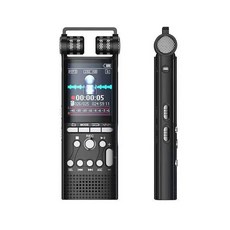 녹음 32GB 녹음기 USB 오디오 100 논스톱 전문 PCM 1536KBPS 활성화 16GB 시간 8GB 외장 마이크 음성 디지털, Black