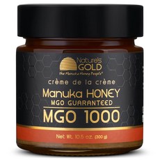 Nature's Gold Raw Manuka 꿀 MGO 1000+ 인증 | 300g(10.5온스) 100% 순수 정품 추적 가능한 벌집, 300g, 1개