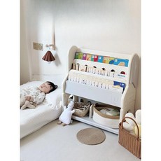 아기책장 3단 전면 유아 아기, 성장 가능한 책장 중급 책장 - 이미지 1