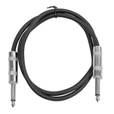 Seismic Audio 스피커 기타 케이블 TS 0.6cm(1/4인치) 기타 케이블 블랙 61cm(2피트) 106948, 블랙_2 Foot, 1개