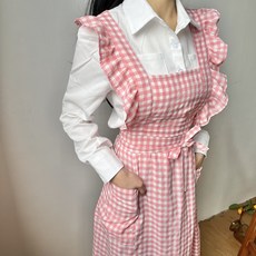 체크프릴앞치마