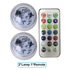 수 중 Led 빛 원격 RGB 잠수정 조명 배터리 할로윈 꽃병 그릇 웨딩 파티 장식에 대 한 밤 램프를 운영, 2Lamp 1Remote, 2.2Lamp 1Remote