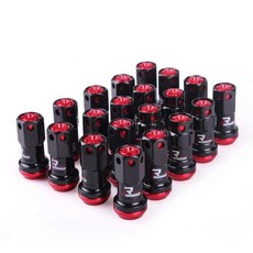 호환 잠금 레이싱 너트와 보안 키 2 세트 R40 스타일 44mm 휠 너트 M12x1.5 1.25 레이싱 너트 20 개 신제품, 01 Black_02 M12x1.5